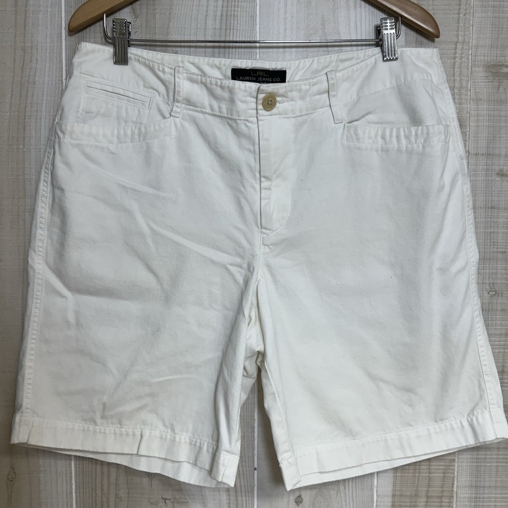 Laurel Jeans Co Woman's White‎ Bermuda Shorts 12 Preppy Minimalist